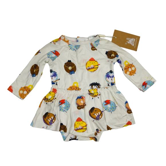 NWT Angel Dear 0/3M 80s Donuts Skirted Bodysuit - Picture 1 of 5